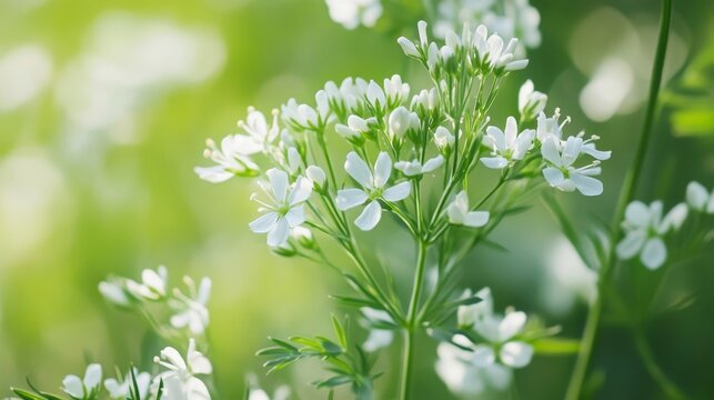 beautiful white cumin plant