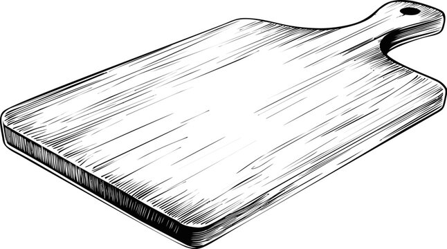 black and white cutting board sketch clip art preview