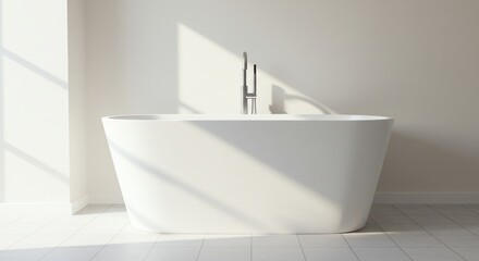 White Bathtub in Modern Bathroom