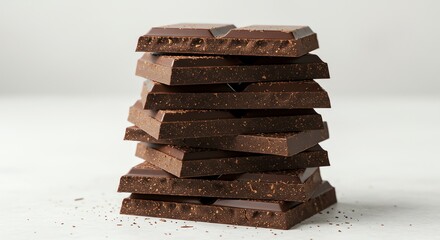 Dark Chocolate Pieces Stacked