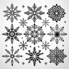 Fototapeta premium set of vector snowflakes