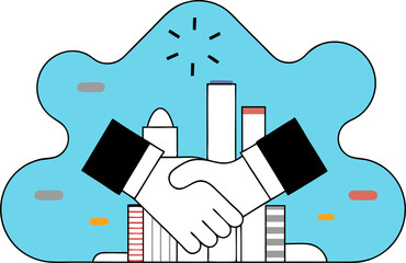 Business Handshake in Urban Setting - Professional Collaboration PNG