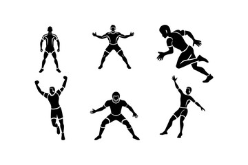 Sport Player Silhouette Bundle Vector Athlete Poses Art