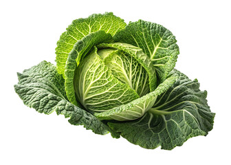 Fototapeta premium Fresh head of cabbage isolated on white background ai generated