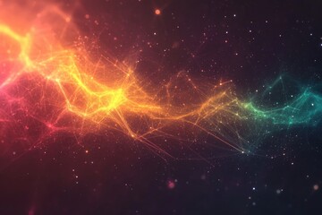 Abstract digital network of vibrant colors