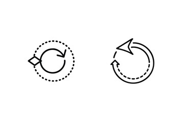 Minimalist icon design of two different arrows symbolizing rotation and refreshing operations