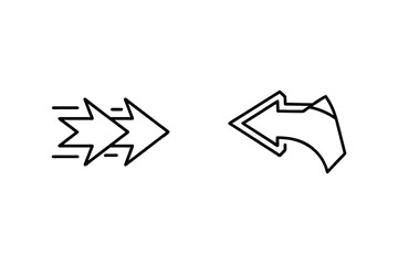 Modern black and white arrow icons for design directions and user interface elements