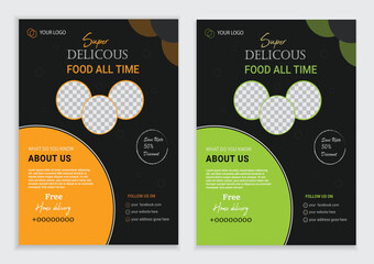 Creative Food & Resturant Flyer A4 Design templates	
