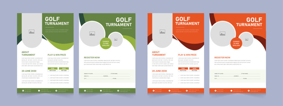 Golf Tournament Double Side Flyer Template – Clean and Professional Sports Event Poster Layout for Club Championship or Competition Promotion
