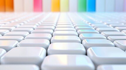 Obraz premium Abstract Composition of White Squares with Colorful Background