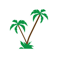Obraz premium Palm tree summer logo template