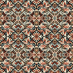 seamless pattern with abstract flowers