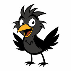 Fototapeta premium Funny Cartoon Bird Silhouette with Bold Feathers Comic Vector Art Illustration