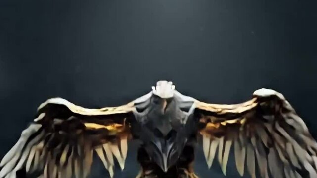 eagle bird in machine robo nano tehcno , ai video generative