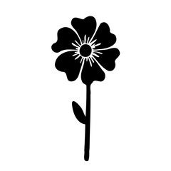 Minimalist floral silhouette with stylized petals for graphic design use