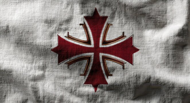 Knights Templar Cross: Vibrant Flag Design with Cultural Colors and Symbols