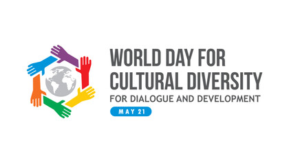 world day for cultural diversity for dialogue and development vector design