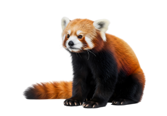 Adorable Red Panda HighResolution Wildlife Photo isolated on white background