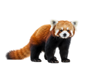 Adorable Red Panda on White Background isolated on white background