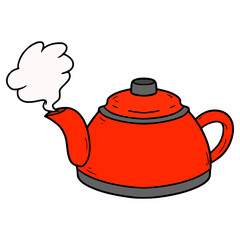 boiling kettle illustration hand drawn isolated vector