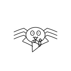 A spider holding a bouquet of flowers(coloring)