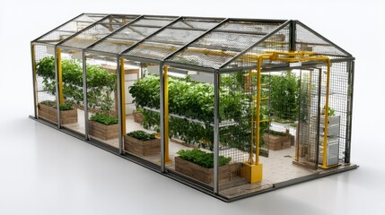 Modern Greenhouse with Lush Plants and Innovative Concept Features