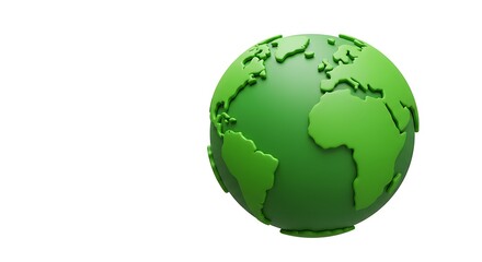 Obraz premium Green World Globe Model Isolated on White Background