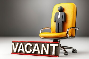Creative Representation of Vacant Job Position with Chair and Sign