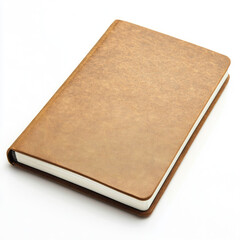 Fototapeta premium Brown notebook with textured cover and blank pages