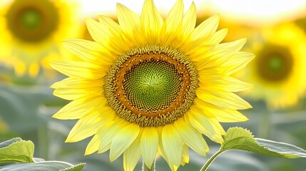 Obraz premium Vibrant Sunflower Closeup in Summer Field