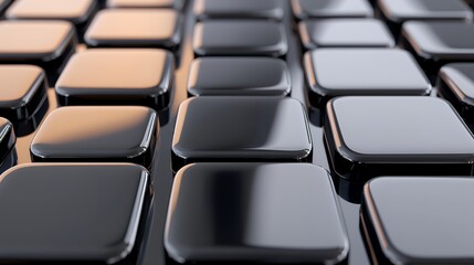 Abstract Square Shapes with Glossy Surface and Reflective Light