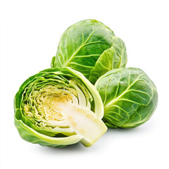 Fototapeta premium Fresh green cabbage with vibrant leaves