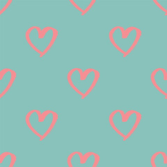 Seamless pattern with hand drawn heart doodle for decorative print, wrapping paper, greeting cards and fabric