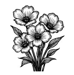 Detailed floral illustration showcasing delicate petals and intricate line work