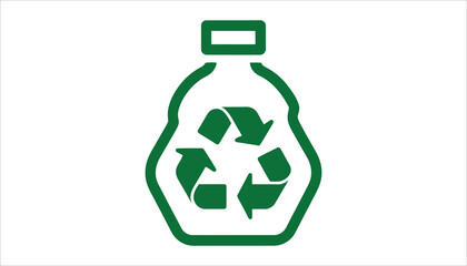 Recycling Symbol with Plastic Bottle Icon for Eco-Friendly Design