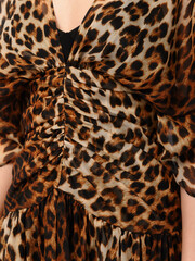 Fashion shooting in studio . Professional model , fashionable clothes and style, new collection. stylish look.