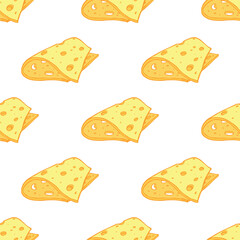 Seamless pattern with cheese doodle for decorative print, wrapping paper, greeting cards, wallpaper and fabric
