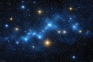 Starry night sky with twinkling stars and distant galaxies, perfect for celestial-themed designs and space-inspired projects.