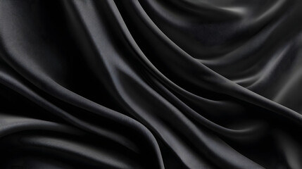 Fototapeta premium Abstract background black luxury cloth or liquid wave or wavy folds of grunge silk texture satin velvet material or elegant wallpaper design, background