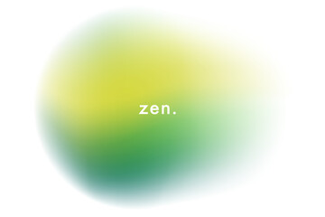 Abstract green smooth gradient background. Blurry fresh green color gradation shape. Vector soft backdrop. Iridescent color. Zen space. Liquid and fluid shape on white background