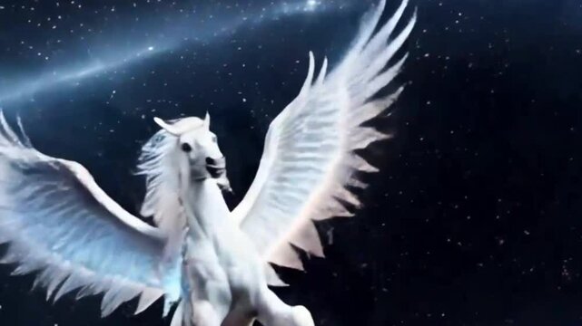 pegasus fly in air  , ai generative