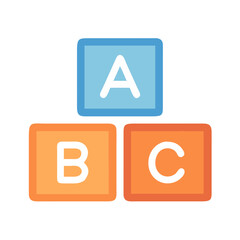 Alphabet Blocks Educational Learning Icon Design