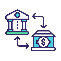 Bank Money Transfer Payment Icon Design