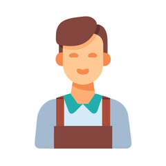 Barista Male Coffee Avatar Icon Design