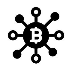 Bitcoin Network Cryptocurrency Blockchain Icon Design