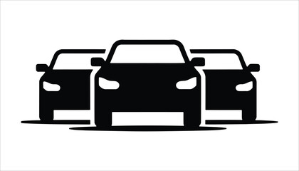 Car Front View Icon – Vehicle Fleet Vector Silhouette
