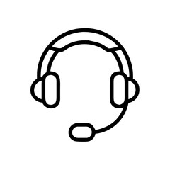 Business Headset Customer Support Icon Design