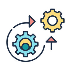 Business Process Gear Mechanism Icon Design