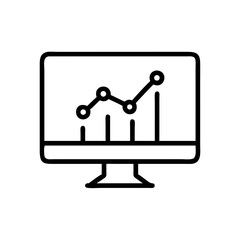 Business Report Data Monitor Icon Design