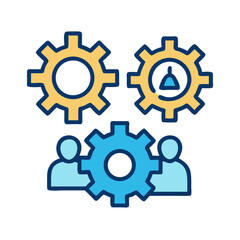 Business Strategy Gears Planning Icon Design